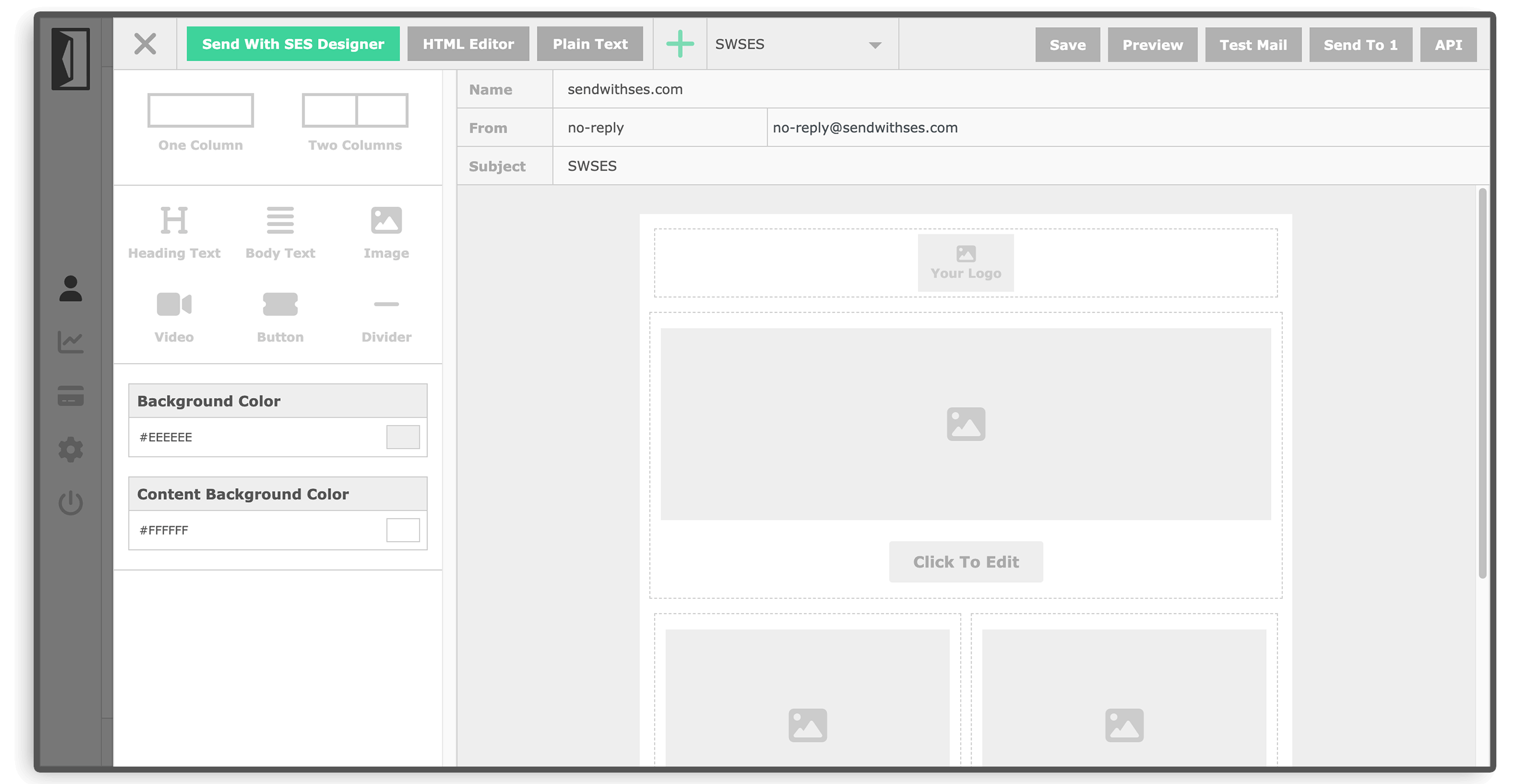 sendune free email designer for aws ses