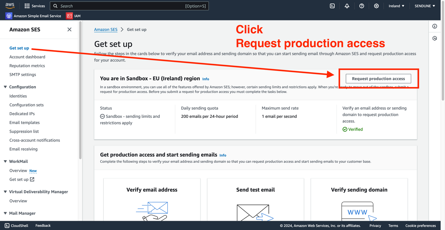 request production access to aws ses